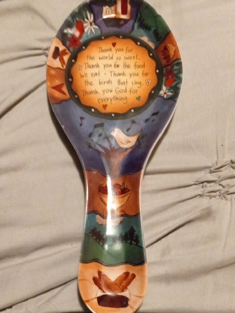 Demdaco Multi-Color Decorative Ceramic Spoon Rest